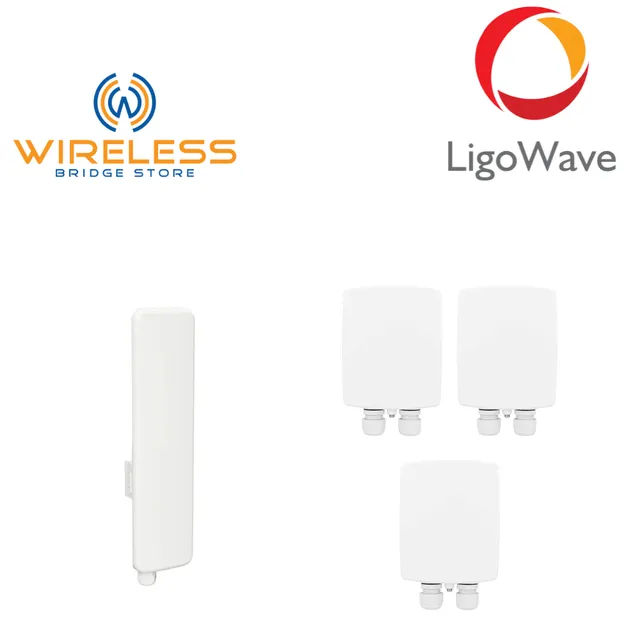 LigoWave 90 degree PTMP Kit – 3 Station