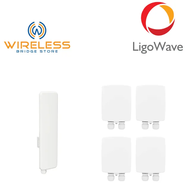 LigoWave 90 degree PTMP Kit – 4 Station